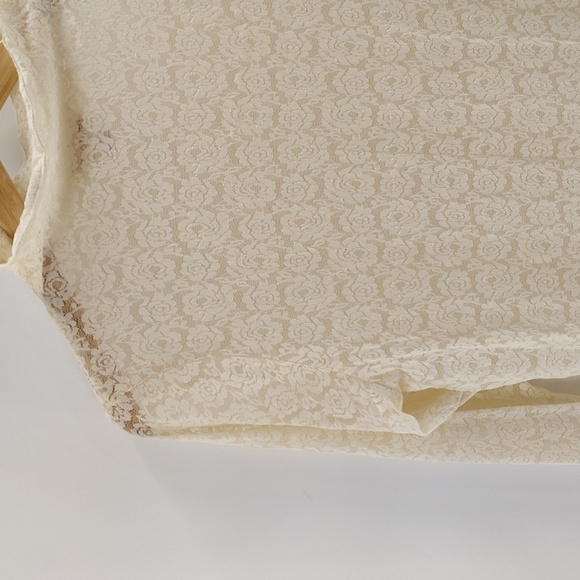 April Cornell Cream Lace Mesh Top Size Small Floral Lace Turtleneck Style - Picture 2 of 7